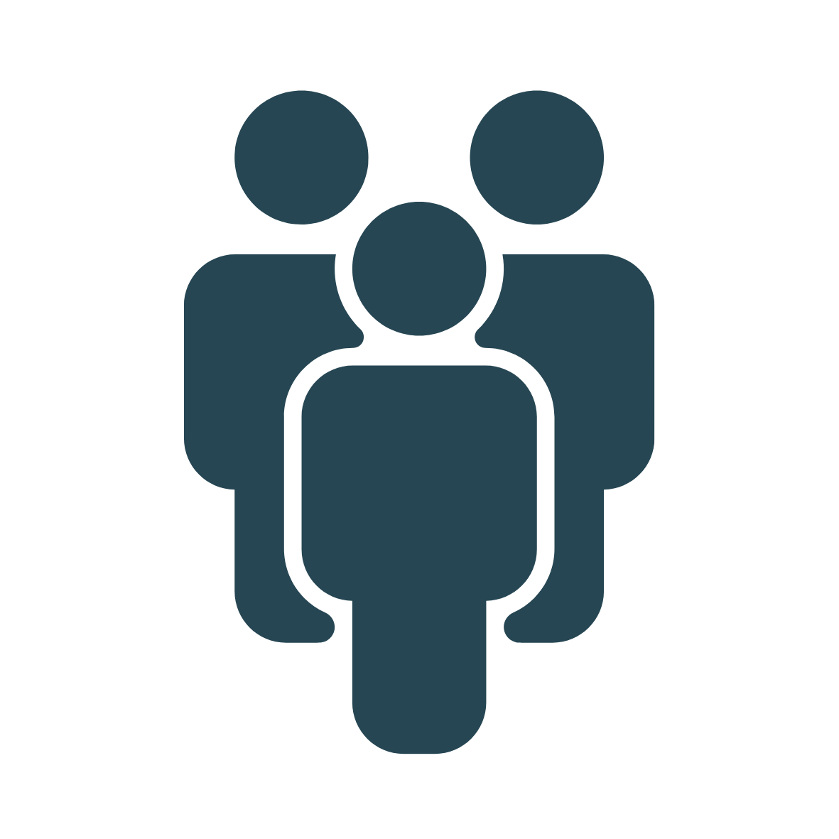Icon of three people in a group on a white background