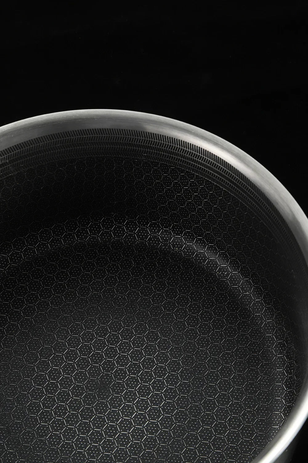 Close-up of a black frying pan 
