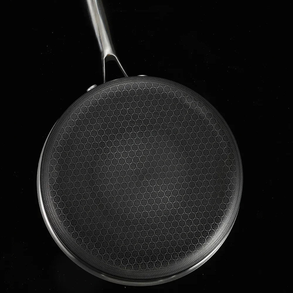 Black pan  surface on a black background